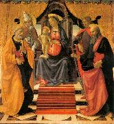 GHIRLANDAIO, Domenico Madonna and Child Enthroned with Saints oil on canvas